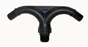 Senninger Double 125° Gooseneck Assembly w/ Nipple – 3/4" M NPT x 3/4" Barb Outlets