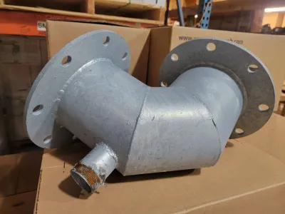 12" Galvanized Steel Flanged 90 Elbow w/ Nipple