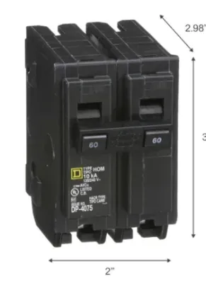 HOM 60 AMP 2 POLE BREAKER