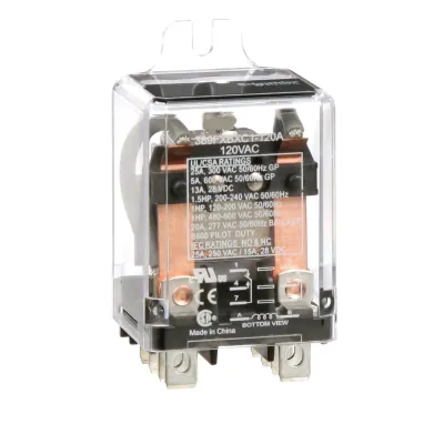 Power Relay, DPDT, 25A, 120 VAC