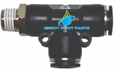3/8" x 1/4" NPT Swivel Run Tee- Nylon Valve Fittings