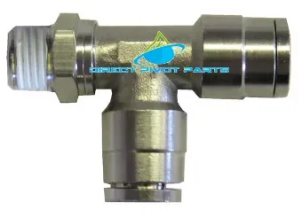 3/8" x 1/4" NPT Swivel Run Tee- Brass Valve Fittings