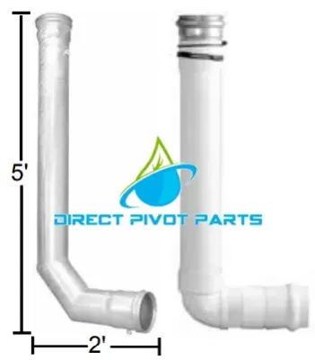 PVC #125 Short L Pipe Underground Riser Fitting (Choose Size)