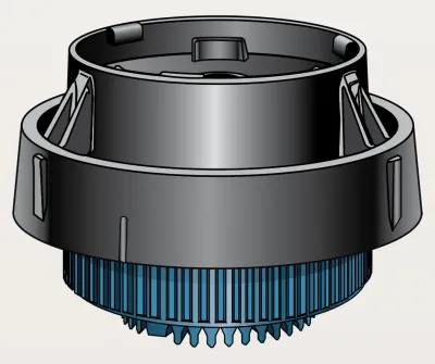 LDN UP3 Bubbler Pad Assembly – Concave (blue) (Choose Pad Type)