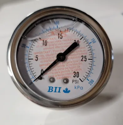 2.5" Sprinkler Pressure Gauge, Glycerin Filled (Choose Range)