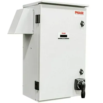 Phase Perfect 100HP Digital Phase Converter, 480VAC, NEMA type 3R Outdoor Enclosure, 118kVA, 142 Amps