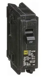 Miniature Circuit Breaker, HOM Series, 20A, 1 Pole, 120/240V AC