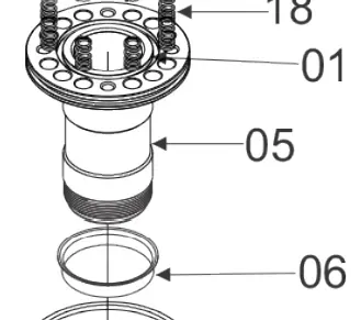 Aqua Burst X100 End Gun Part-Bearing Stem