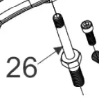 Aqua Burst X100 End Gun Part- Reverse Arm Stud