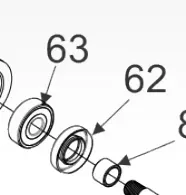 Aqua Burst X100 End Gun Part- Arm Bearing 6201 SS