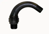 Senninger Single 125° Gooseneck Assembly w/ Nipple – 3/4" M NPT x 3/4" Barb